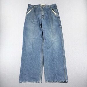 VTG Levis Jeans Mens 33x31 Flyweight Skater Loose Fit Baggy Wide Leg Blue Denim